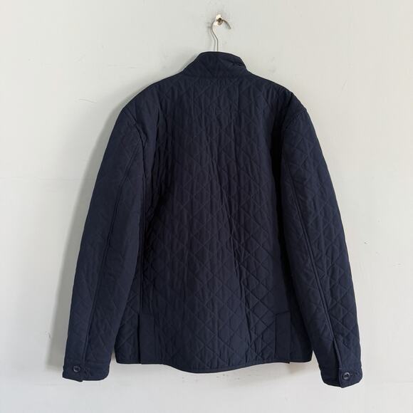 Untuckit Bollinger Navy Blue Button Down Quilted Shirt Jacket - Picture 3 of 4
